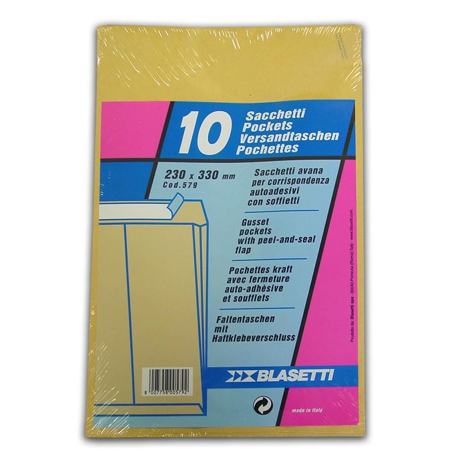 BUSTA AVANA A SOFFIETTO IN BLISTER 10/PZ - 23X33